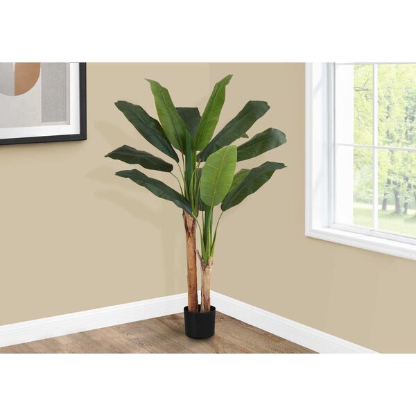 Black Green 55-Inch Indoor Faux Fake Floor Potted Real Touch Banana Artificial Plant, image 2